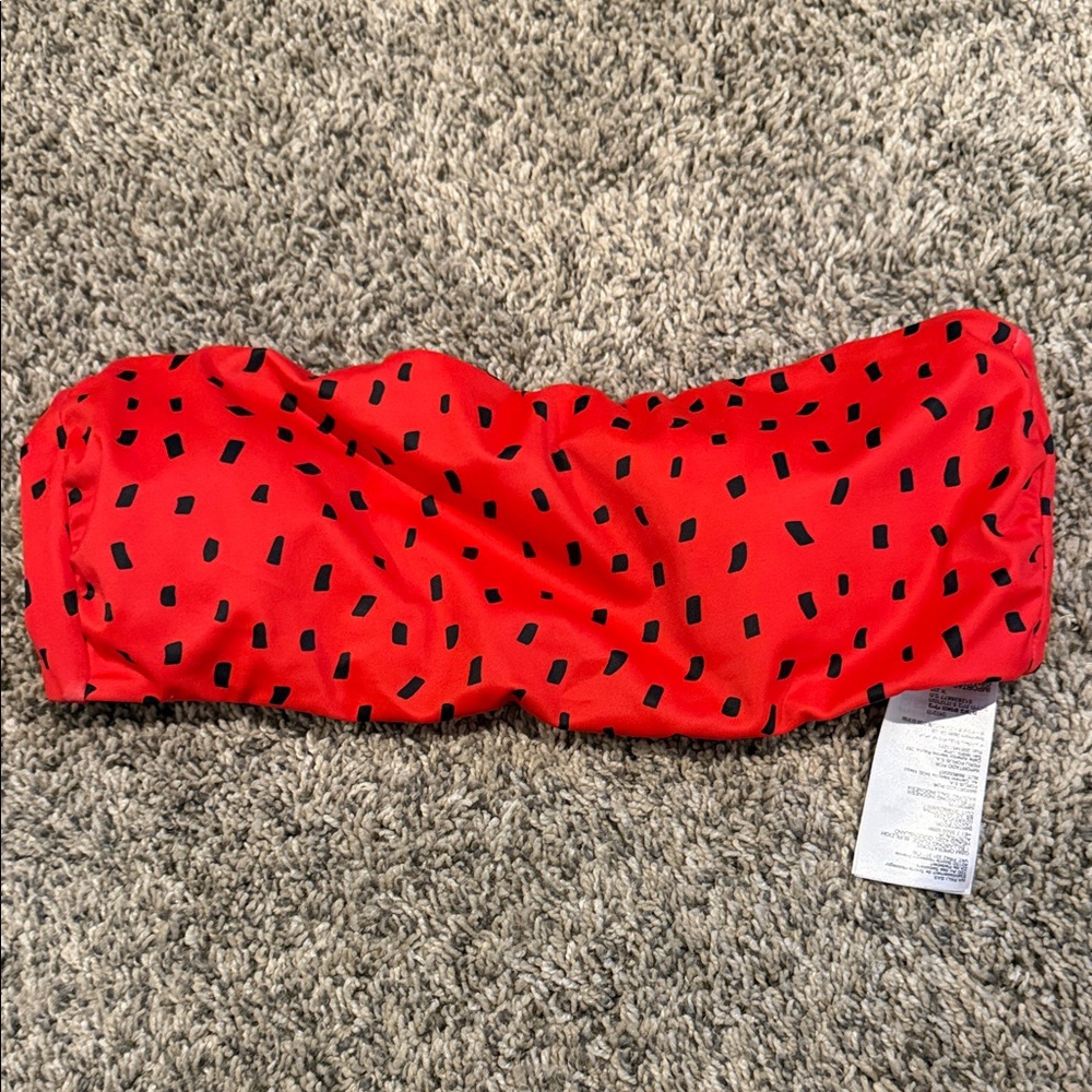 Billabong x Sincerely Jules Red Bandeau Bikini Top (Size M)